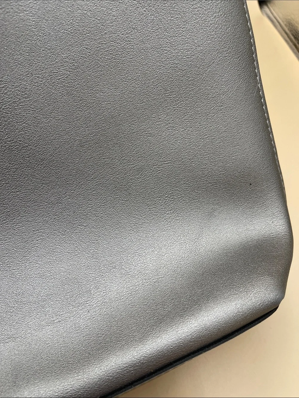 Minimalist Grey Tote with Black Straps